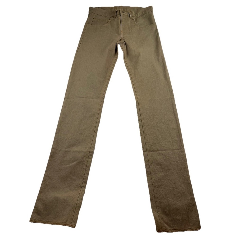 Dearborn Denim Jeans Slim Fit Mens 28x36 Beige Unfinished Hem USA  NWT